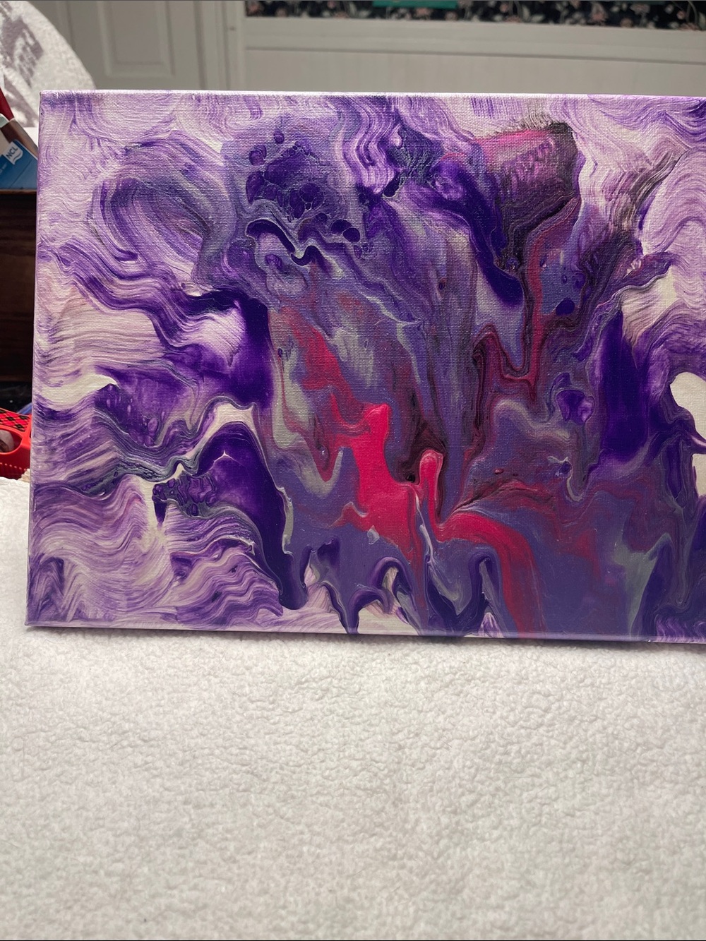 Abstract Purple Fluid Art Canvas Painting - Unbranded
